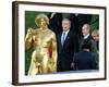 U.S. President George W. Bush, Russian President Vladimir Putin, Russian First Lady Lyudmila Putin-null-Framed Photographic Print