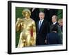 U.S. President George W. Bush, Russian President Vladimir Putin, Russian First Lady Lyudmila Putin-null-Framed Photographic Print