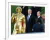 U.S. President George W. Bush, Russian President Vladimir Putin, Russian First Lady Lyudmila Putin-null-Framed Photographic Print