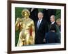 U.S. President George W. Bush, Russian President Vladimir Putin, Russian First Lady Lyudmila Putin-null-Framed Photographic Print