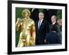 U.S. President George W. Bush, Russian President Vladimir Putin, Russian First Lady Lyudmila Putin-null-Framed Photographic Print