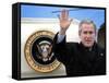 U.S. President George W. Bush Waves as He Steps out of the Air Force One-null-Framed Stretched Canvas