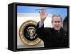 U.S. President George W. Bush Waves as He Steps out of the Air Force One-null-Framed Stretched Canvas