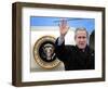 U.S. President George W. Bush Waves as He Steps out of the Air Force One-null-Framed Photographic Print