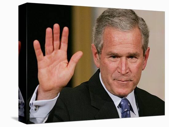 U.S. President George W. Bush Waves at the Audience-null-Stretched Canvas