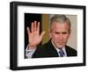 U.S. President George W. Bush Waves at the Audience-null-Framed Photographic Print