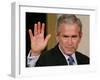 U.S. President George W. Bush Waves at the Audience-null-Framed Photographic Print