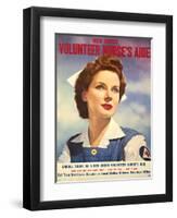 U.S. Recruitment Poster for Red Cross Volunteer Nurse's Aide During World War 2, June 1943-null-Framed Art Print