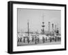 U.S.S. Brooklyn, Marine Guard Signal Drill-null-Framed Photo