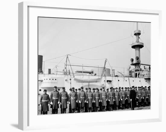 U.S.S. Brooklyn, Marine Guard-null-Framed Photo