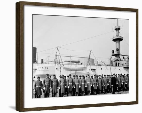 U.S.S. Brooklyn, Marine Guard-null-Framed Photo
