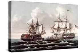 U.S.S. Constitution Defeating the H.M.S. Guerriere, War of 1812-Thomas Birch-Stretched Canvas