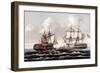 U.S.S. Constitution Defeating the H.M.S. Guerriere, War of 1812-Thomas Birch-Framed Giclee Print