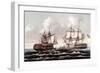 U.S.S. Constitution Defeating the H.M.S. Guerriere, War of 1812-Thomas Birch-Framed Giclee Print