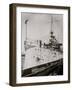 U.S.S. Maryland in Dry Dock, Charlestown Navy Yard-null-Framed Photo