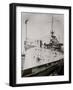 U.S.S. Maryland in Dry Dock, Charlestown Navy Yard-null-Framed Photo