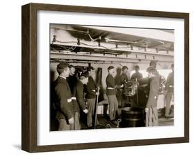 U.S.S. Massachusetts, 6 Inch Gun and Crew-null-Framed Photo