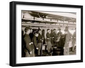 U.S.S. Massachusetts, 6 Inch Gun and Crew-null-Framed Photo