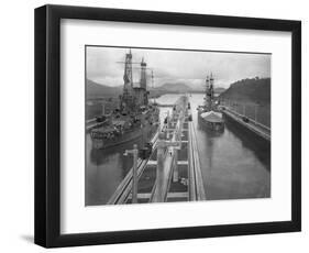 U. S. S. Missouri and U. S. S. Ohio at the Panama Canal-null-Framed Photographic Print