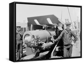 U.S.S. New Orleans, 6 Inch Gun-null-Framed Stretched Canvas