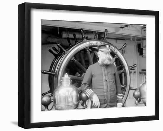 U.S.S. New Orleans, Capt. Edwin Longnecker-null-Framed Photo