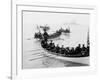 U.S.S. Newark, Boat Drill in Hampton Roads-null-Framed Photo