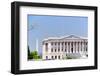 U.S. Senate side of U.S. Capitol with Washington Monument in background, Washington D.C..-null-Framed Photographic Print