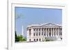 U.S. Senate side of U.S. Capitol with Washington Monument in background, Washington D.C..-null-Framed Photographic Print