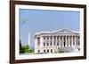 U.S. Senate side of U.S. Capitol with Washington Monument in background, Washington D.C..-null-Framed Photographic Print