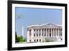 U.S. Senate side of U.S. Capitol with Washington Monument in background, Washington D.C..-null-Framed Photographic Print