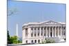 U.S. Senate side of U.S. Capitol with Washington Monument in background, Washington D.C..-null-Mounted Photographic Print