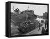 U.S. Sherman Tanks Leave a Landing Ship in Anzio Harbor, May 1944-null-Framed Stretched Canvas