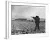 U.S. Soldiers Fire at Germans Positions to Relieve Besieged Airborne Troops in Bastogne-null-Framed Photo