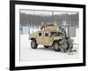 U.S. Soldiers Take Cover Behind a Humvee During Combat Support Training Exercises-Stocktrek Images-Framed Photographic Print