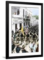 U.S. Troops Entering Ponce, Puerto Rico, During the Spanish-American War, c.1898-null-Framed Giclee Print