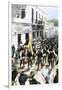 U.S. Troops Entering Ponce, Puerto Rico, During the Spanish-American War, c.1898-null-Framed Giclee Print