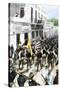 U.S. Troops Entering Ponce, Puerto Rico, During the Spanish-American War, c.1898-null-Stretched Canvas