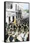 U.S. Troops Entering Ponce, Puerto Rico, During the Spanish-American War, c.1898-null-Framed Stretched Canvas