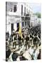 U.S. Troops Entering Ponce, Puerto Rico, During the Spanish-American War, c.1898-null-Stretched Canvas