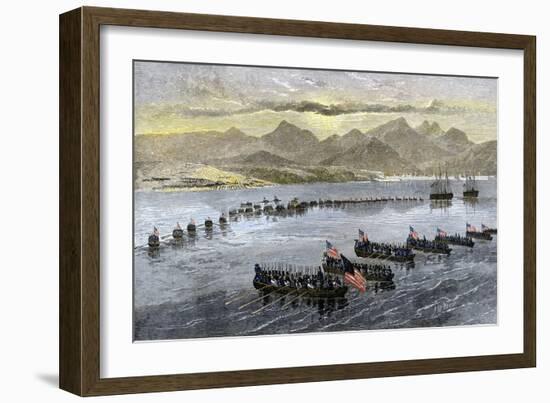 U.S. Troops Landing at Vera Cruz, Mexico, During the U.S.-Mexican War, c.1847-null-Framed Giclee Print