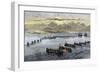 U.S. Troops Landing at Vera Cruz, Mexico, During the U.S.-Mexican War, c.1847-null-Framed Giclee Print