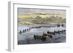 U.S. Troops Landing at Vera Cruz, Mexico, During the U.S.-Mexican War, c.1847-null-Framed Giclee Print