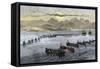 U.S. Troops Landing at Vera Cruz, Mexico, During the U.S.-Mexican War, c.1847-null-Framed Stretched Canvas