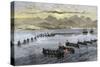U.S. Troops Landing at Vera Cruz, Mexico, During the U.S.-Mexican War, c.1847-null-Stretched Canvas