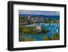 U.S. Virgin Islands, St. John. Cruz Bay, elevated town view with The Battery-Walter Bibikow-Framed Photographic Print