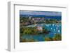 U.S. Virgin Islands, St. John. Cruz Bay, elevated town view with The Battery-Walter Bibikow-Framed Photographic Print