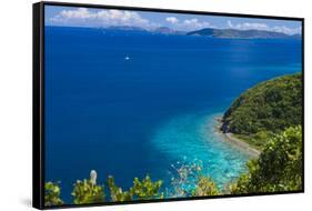 U.S. Virgin Islands, St. John. Friis Bay waterfront-Walter Bibikow-Framed Stretched Canvas