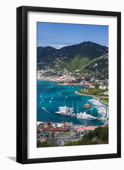 U.S. Virgin Islands, St. Thomas. Charlotte Amalie, Havensight Yacht Harbor-Walter Bibikow-Framed Premium Photographic Print