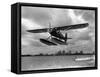 U.S. Water Ski Champion Bruce Parker Being Towed by a Seaplane across Biscayne Bay, 1946-null-Framed Stretched Canvas