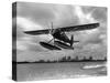 U.S. Water Ski Champion Bruce Parker Being Towed by a Seaplane across Biscayne Bay, 1946-null-Stretched Canvas